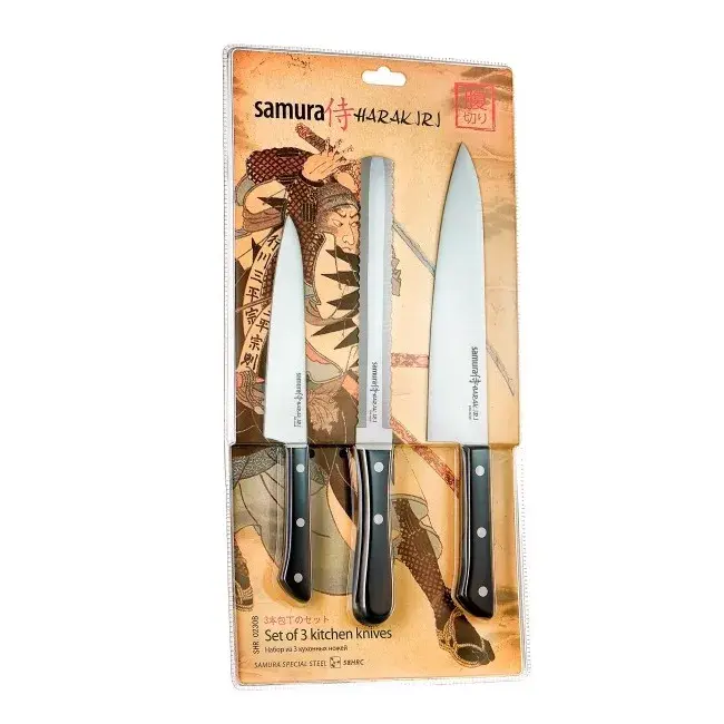 Samura Harakiri 3-Piece Kitchen Knife Set Photo 3