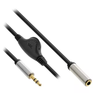 InLine Slim Audio Cable 3.5mm M/F with Volume Control 0.25m