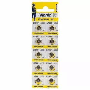 Vinnic AG3 / LR41 / SR41W / 392 / GP92A / 192 / Alkaline 1.5V Батарея (10шт.)