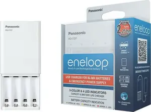 Battery charger Panasonic BQ-CC87USB — USB-powered charger for NiMH rechargeable AA/AAA cells