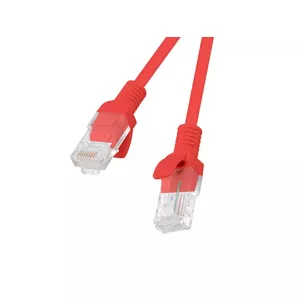 LANBERG networking cable RJ-45 Cat5e PCU5-20CC-0025-R, 0.25 m, red, U/UTP, CCA conductors