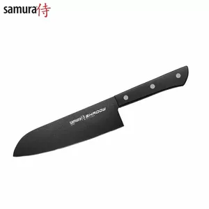 Samura SH-0095 SHADOW Santoku nazis 175 mm AUS-8 japāņu tērauds 59 HRC melns nepiedegošs pārklājums