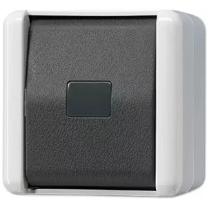 Pushbutton switch Jung 834 W, 250 V AC, 10 A, IP44, black/white