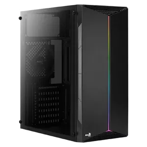 PC case AEROCOOL Split Midi Tower Black — ATX/Micro-ATX/Mini-ITX, RGB front, side window, max GPU 326 mm