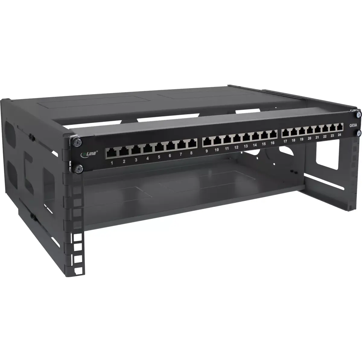Wall mounted rack InLine 19" foldable rack 4U Photo 2