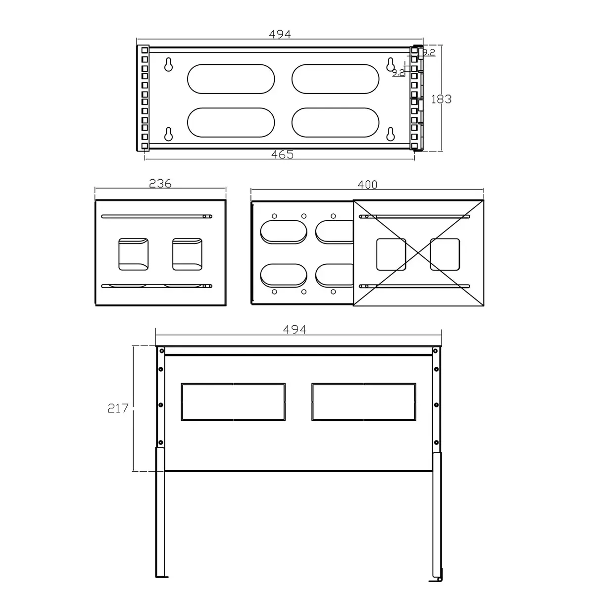 Wall mounted rack InLine 19" foldable rack 4U Photo 4