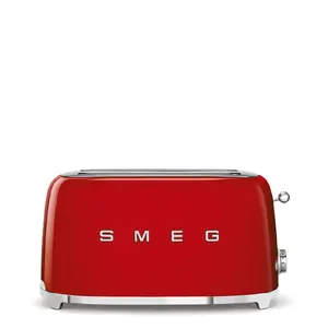 Тостер Smeg 50's Style TSF02RDEU красный на 4 ломтика 1500 Вт из нержавеющей стали с регулировкой степени поджаривания функцией разморозки и поддоном для крошек