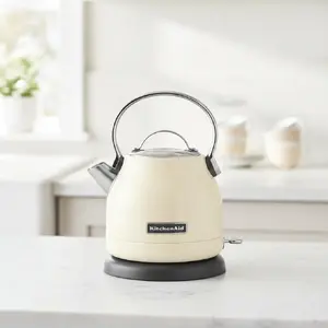 Electric kettle KITCHENAID 5KEK1222EAC, 1.25 L, 2200 W, Cream, stainless steel, cordless, filtered