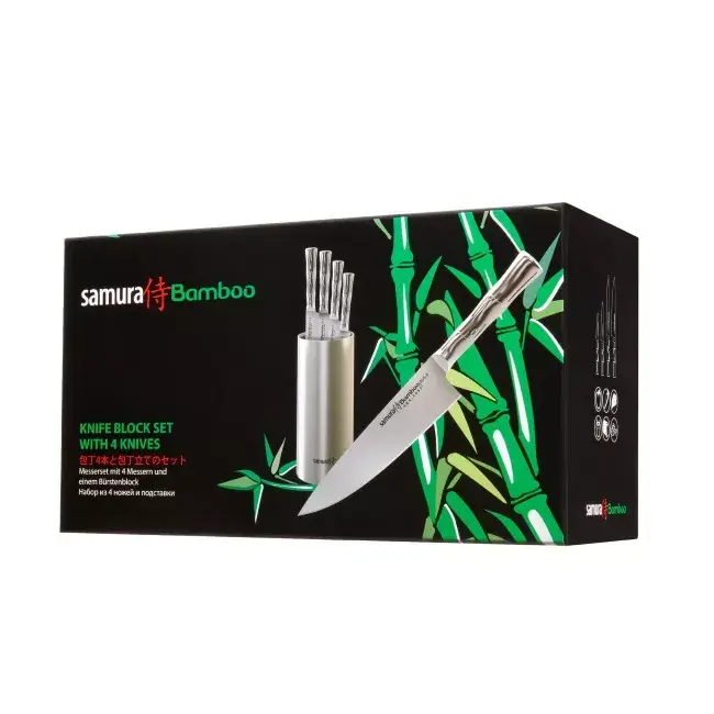 Samura Bamboo 4-Piece Knife Set with Universal Holder Photo 10