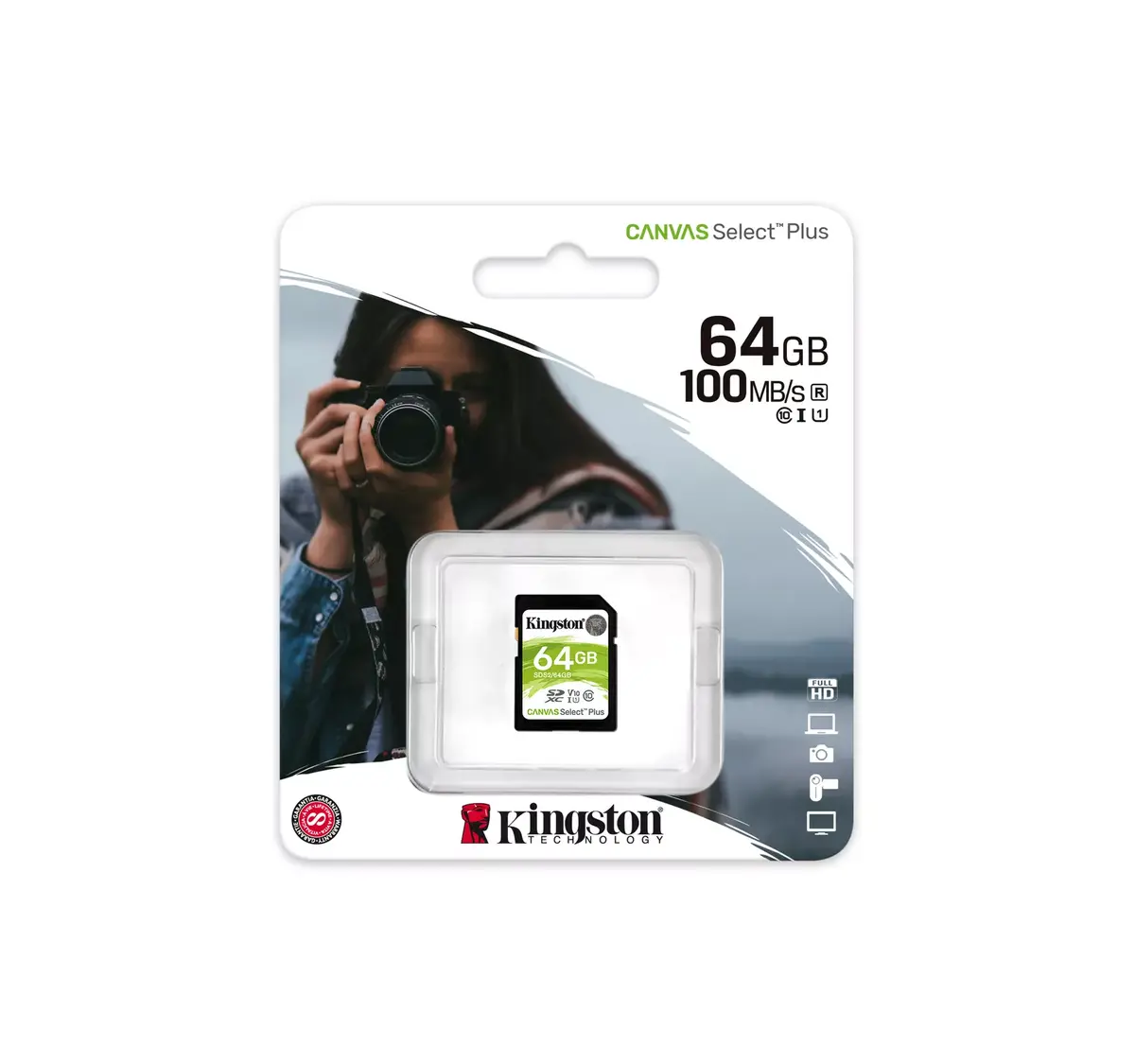 SD карта Kingston Technology 64GB SDXC Canvas Select Plus Photo 3