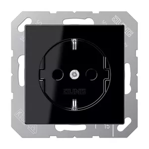 Outlet box JUNG A 1520 SW for Type F sockets, surface-mounted, black
