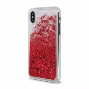 N/A iPhone X / iPhone XS Liquid Sparkle TPU aizmugurējais korpuss sarkans