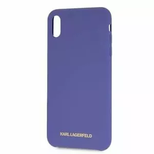 Karl Lagerfeld iPhone XS Max Zelta logotipa silikona korpuss Violets