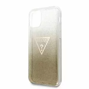 Phone case GUESS for Apple iPhone 11 Pro — Solid Glitter Gold finish, protective slim cover