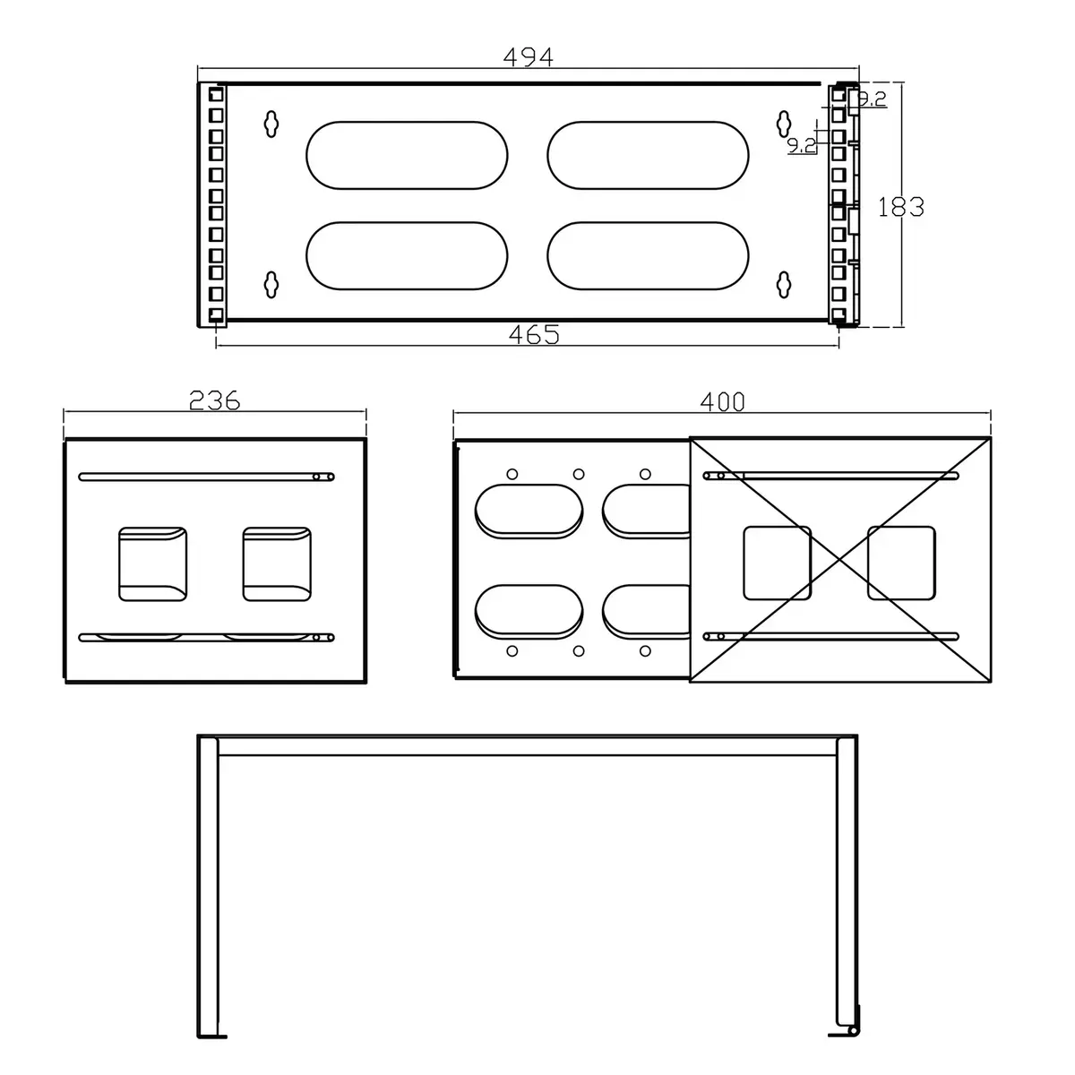 Wall mounted rack InLine 19" 4U Photo 4
