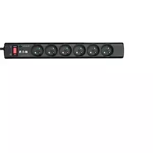 Pārsprieguma aizsargjosla EATON Protection Strip 6 FR — 6x Type E kontaktligzdas, 525 J, 10 A, 220–250 V, 1 m kabelis