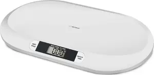 Elektroniskas zīdaiņu svari ESPERANZA EBS019 — diapazons 0,03–20 kg, solis 0,01 kg, lielais 60×25 mm LCD, balti