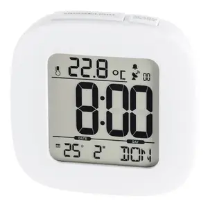 Hama RC 45 Digital alarm clock White LCD display Blue backlight Battery powered