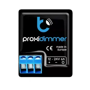 Mountable dimmer & switch bleBox proxiDimmer, touch control, 24 V DC output, 50×40×19 mm, black