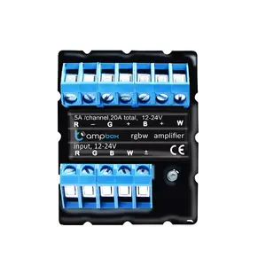 Amplifier module bleBox ampBox — DC 12–24 V input, max 480 W, IP20, resin housing, 40×48×19 mm