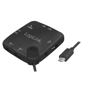 LogiLink UA0345 хаб-разветвитель USB 2.0 Micro-B 480 Мбит/с Черный