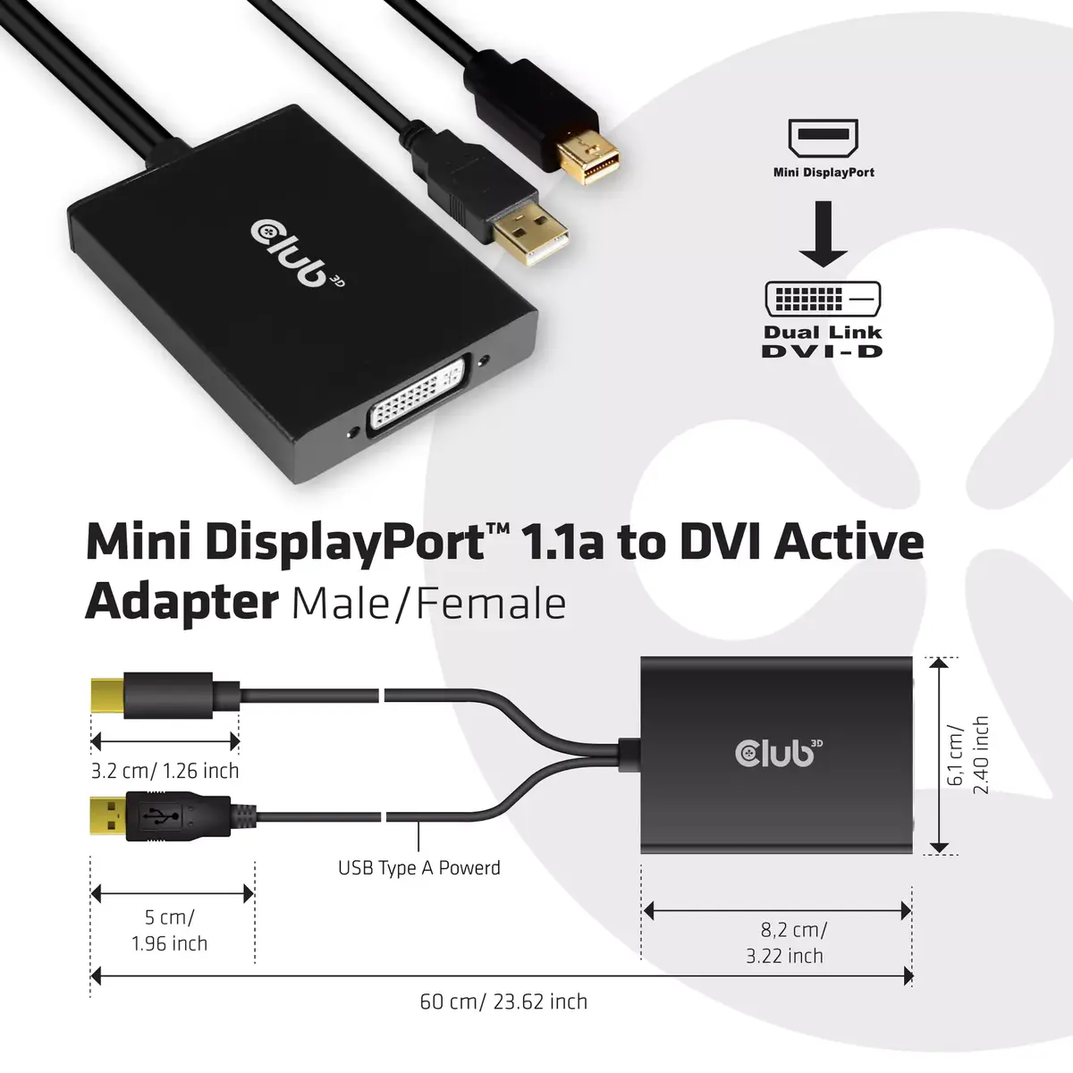 Адаптер MiniDisplayPort 1.2a CLUB3D CAC-1130 Photo 4