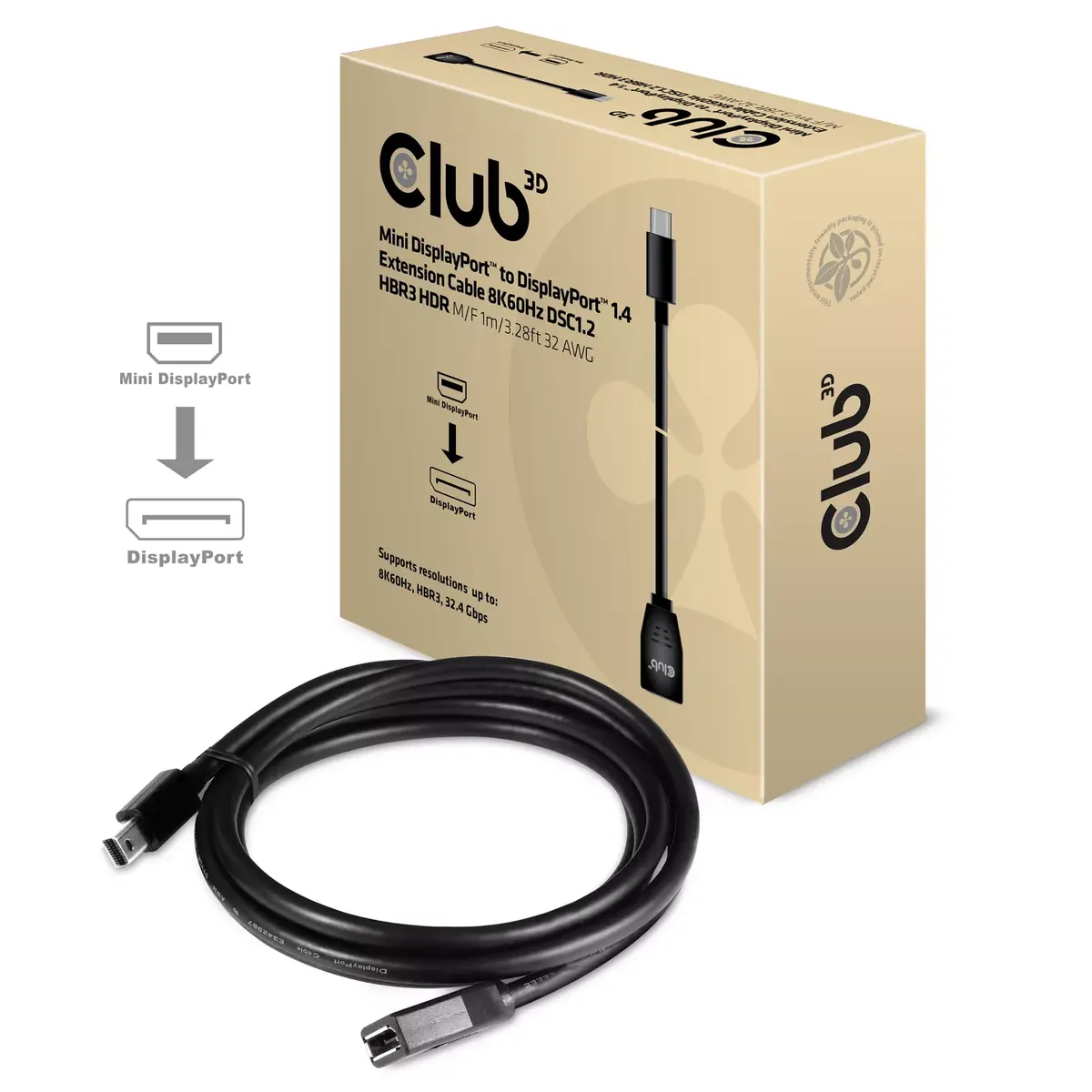 Mini DisplayPort uz DisplayPort kabelis CLUB3D CAC-1121 Photo 3