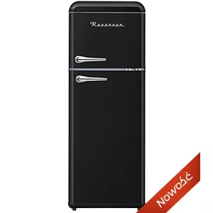 Freestanding Ravanson fridge-freezer LKK-210RB, 208 L (Fridge 157 L / Freezer 51 L), Black, E class