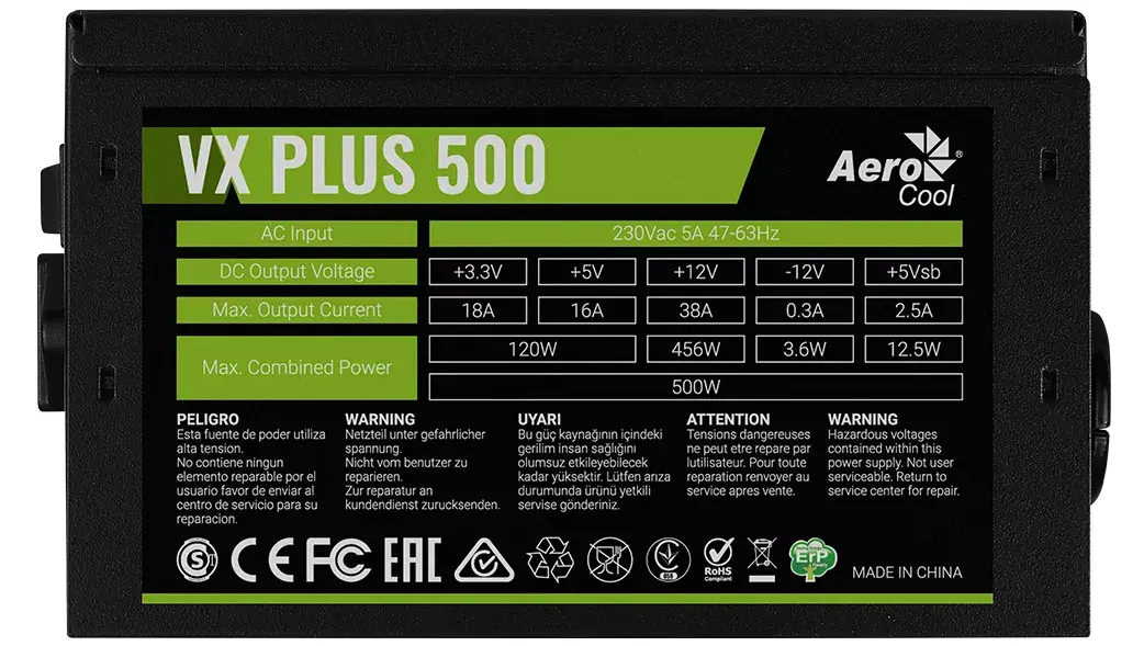 AEROCOOL VX Plus 500W блок питания ATX Photo 5