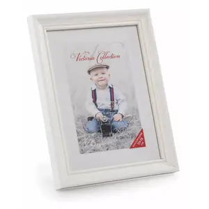 Photo frame Victoria Collection Memory 11x15 cm white – tabletop/wall-mounted wooden frame