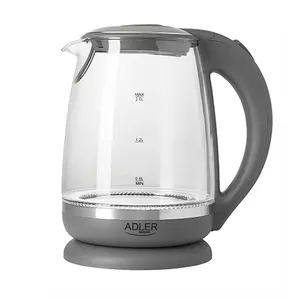 Electric kettle Adler AD 1286 — 2 L, 2200 W, glass housing, grey/transparent