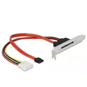 Slot bracket DeLOCK 90418 with 1 x SATA 22 pin plug external