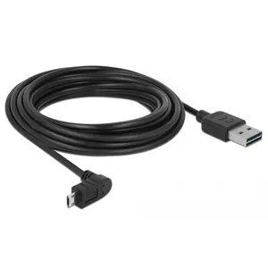 Кабель DeLOCK EASY-USB 2.0 Type-A male к Micro-B male угловой 5м черный