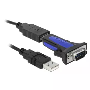 Серийный кабель DeLOCK 66280 USB Type-A DB-9 0.8 м черный