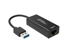 Microconnect USBETHGW10 vadu tīkla adapteris ar USB uz Gigabit Ethernet saskarni un 0.1 m kabeli melnā krāsā