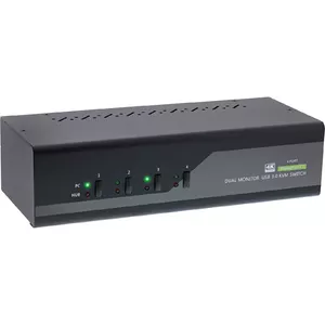 InLine 63654I (KVM) tastatūras/video/peļu pārslēgšanas mehānisms Melns, Pelēks