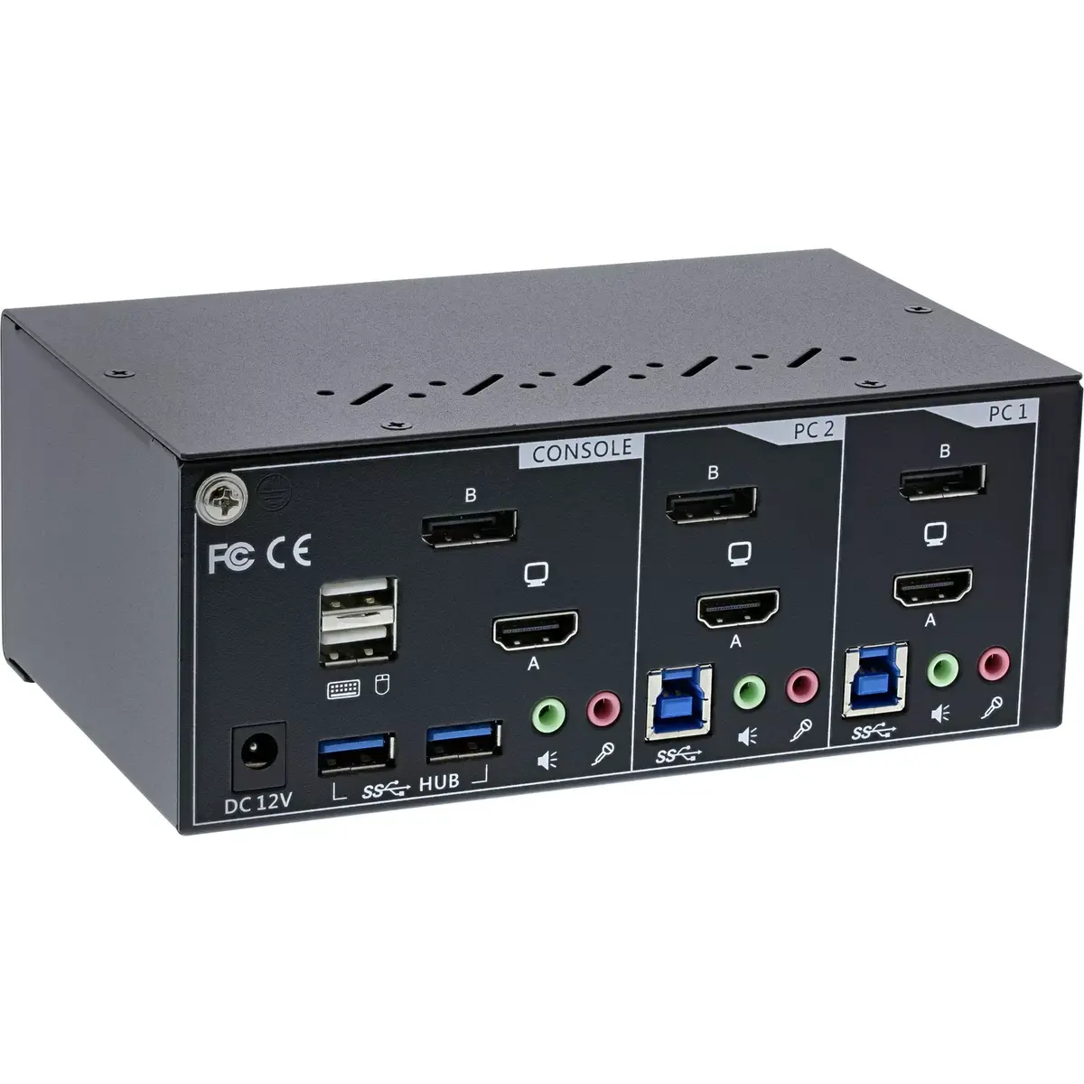KVM Desktop Switch InLine 2-port Dual Monitor Photo 2
