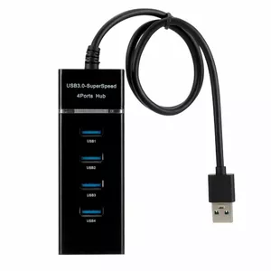 Roger AD15651 USB 3.0 Hubs - Sadalītājs 4 x USB 3.0 / 5 Gbps Melns