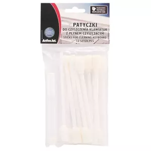 Equipment cleansing kit ActiveJet AOC-303 — 12 white cotton wipes for keyboards, universal