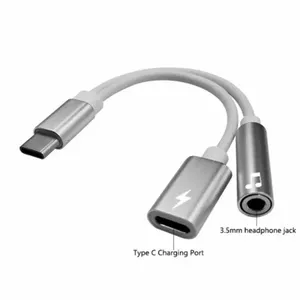 Roger AD15685 3.5 mm uz USB-C Audio Adapteris Telefoniem + Uzlāde Sudraba (EU Blister)