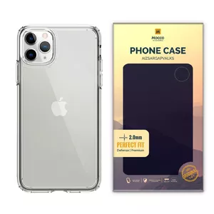 Phone silicone case Mocco for iPhone 11 Pro Max, transparent, 2 mm thickness
