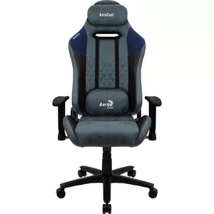 Universal gaming chair AEROCOOL DUKE AeroSuede — Black/Blue, max load 150 kg, height 125–135 cm