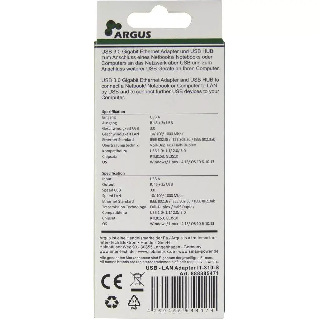 USB Хаб Inter-Tech Argus IT-310-S Photo 3
