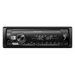 Autonodzinātājs PIONEER MVH-S120UBW — single-DIN digitālais multimediju uztvērējs ar USB un Bluetooth