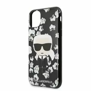 Smartphone TPU Cover Karl Lagerfeld for iPhone 11 — Flower Black