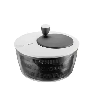 Salad spinner GEFU Rotare crank handle, capacity 3 L, plastic housing, black/white, dishwasher safe