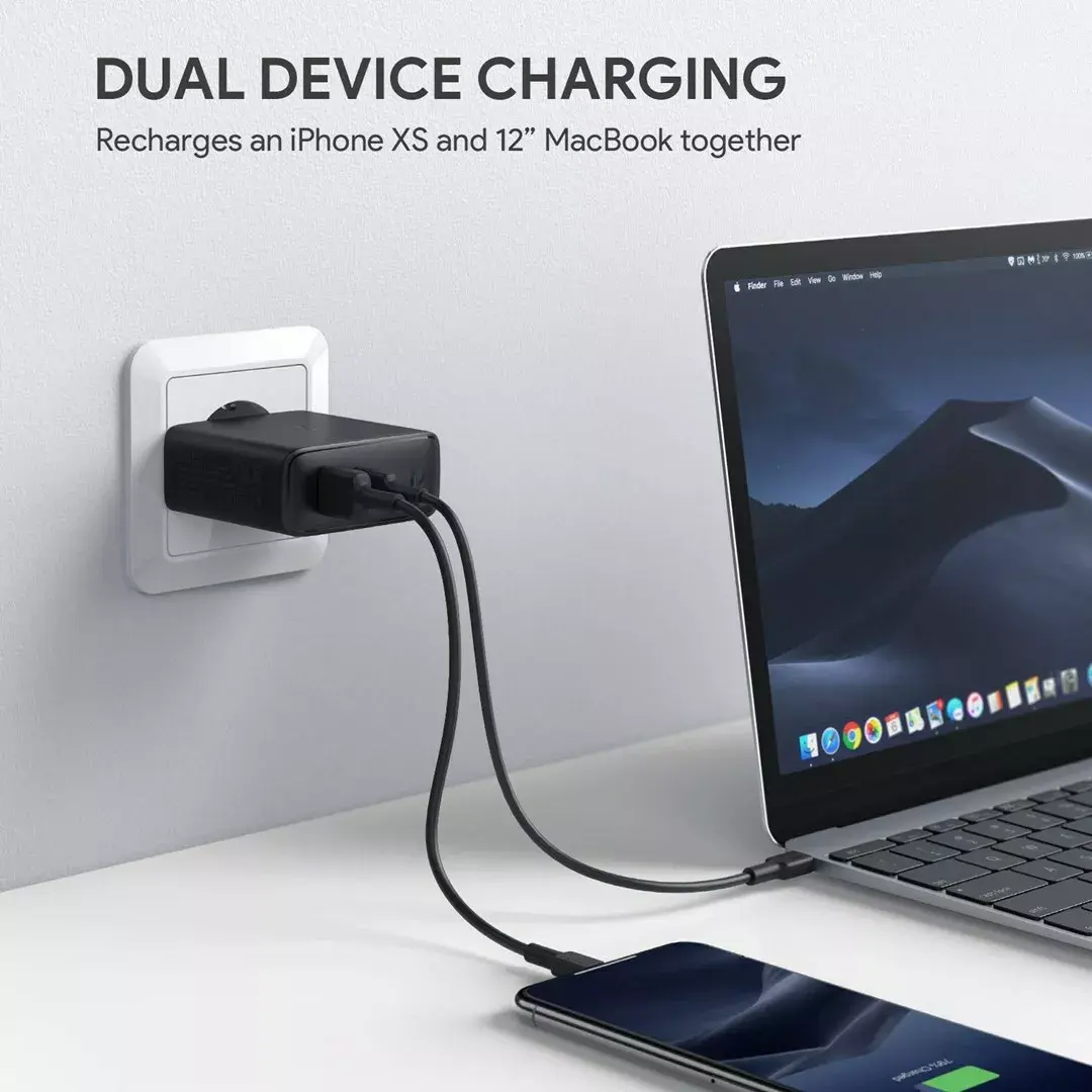 Aukey PA-D3 sienas lādētājs 60W PD 2xUSB Photo 9