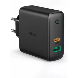 Wall charger Aukey PA-D3 with Power Delivery 60W and 2x USB ports, 5.4A total output