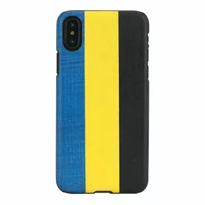 Smartphone case man and wood for iPhone X/XS — dandy blue black, protective hard shell