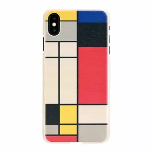 Smartphone case man and wood for iPhone X/XS, wooden back, white frame